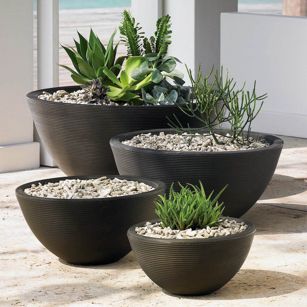 Delano Modern Indoor and Outdoor Bowl Planter