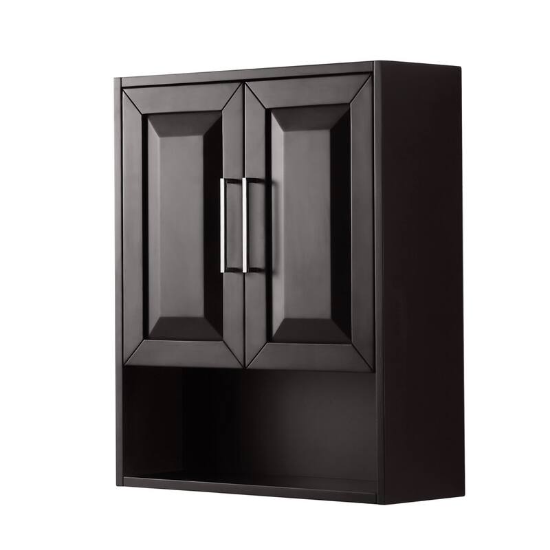 Wyndham Collection Daria 30" MDF Wall Mounted Bathroom Cabinet - Dark Espresso / Polished Chrome Hardware
