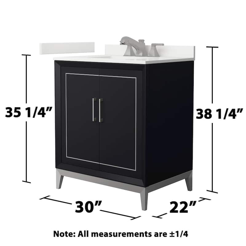 Wyndham Collection WCH515130S-QTZ-US3MXX Marlena 30" Free Standing