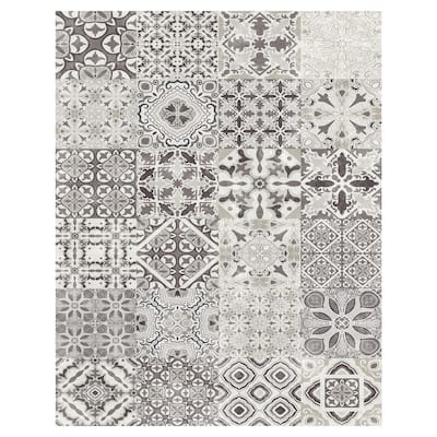 Taupe Tiles by Belle Maison Canvas Art Print
