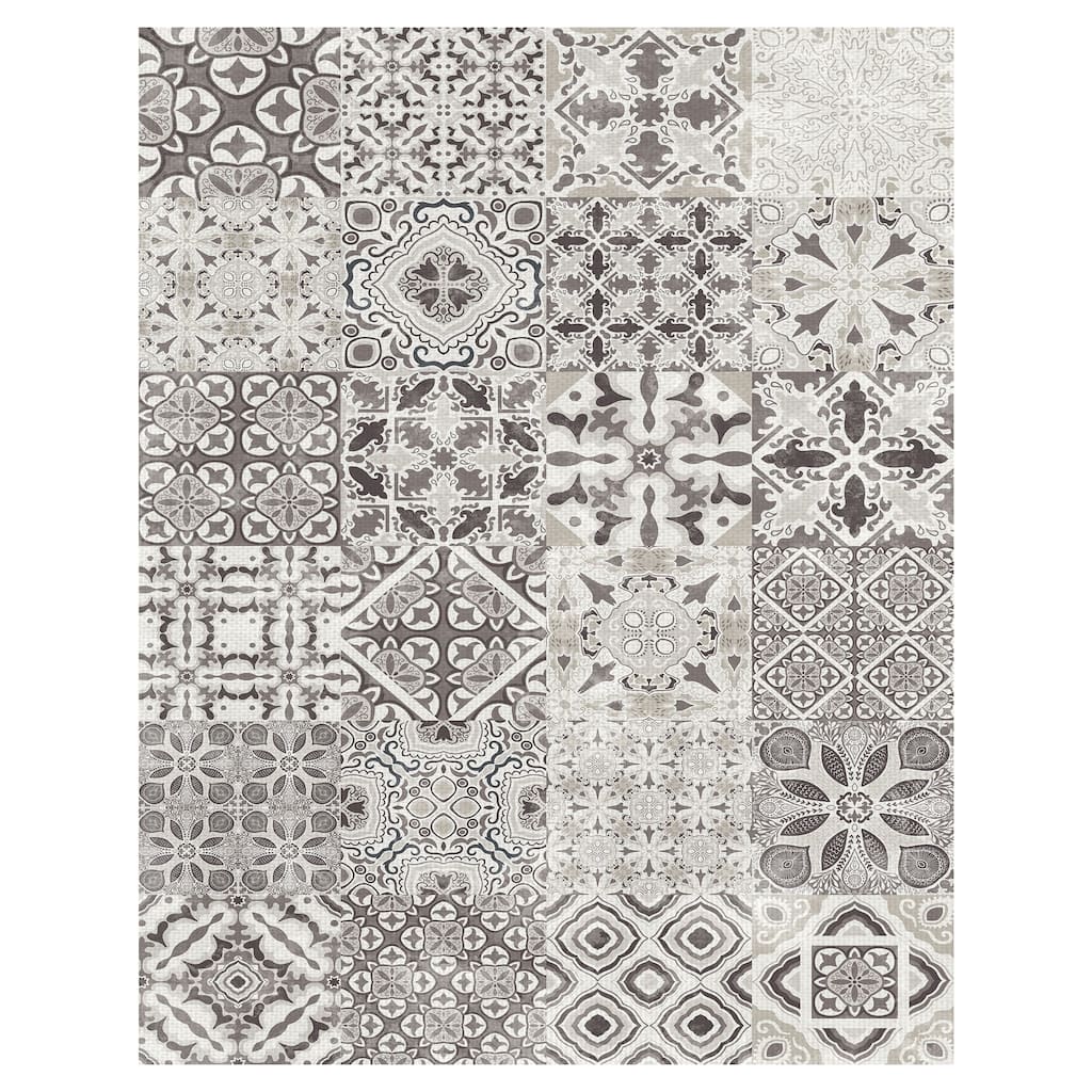 Taupe Tiles by Belle Maison Canvas Art Print