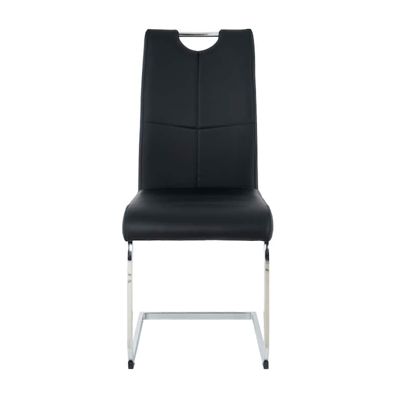 Modern Dining Chairs with Faux Leather Padded Seat
