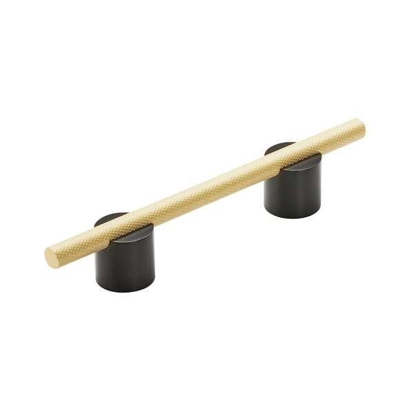 slide 2 of 5, Transcendent 3-3/4 in (96 mm) Center-to-Center Matte Black/Matte Gold Cabinet Pull - 3.75