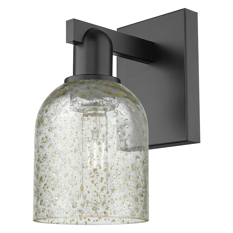 Innovations Lighting 716-1W-11-5 Caledonia Sconce Caledonia 11" Tall - Matte Black / Mica