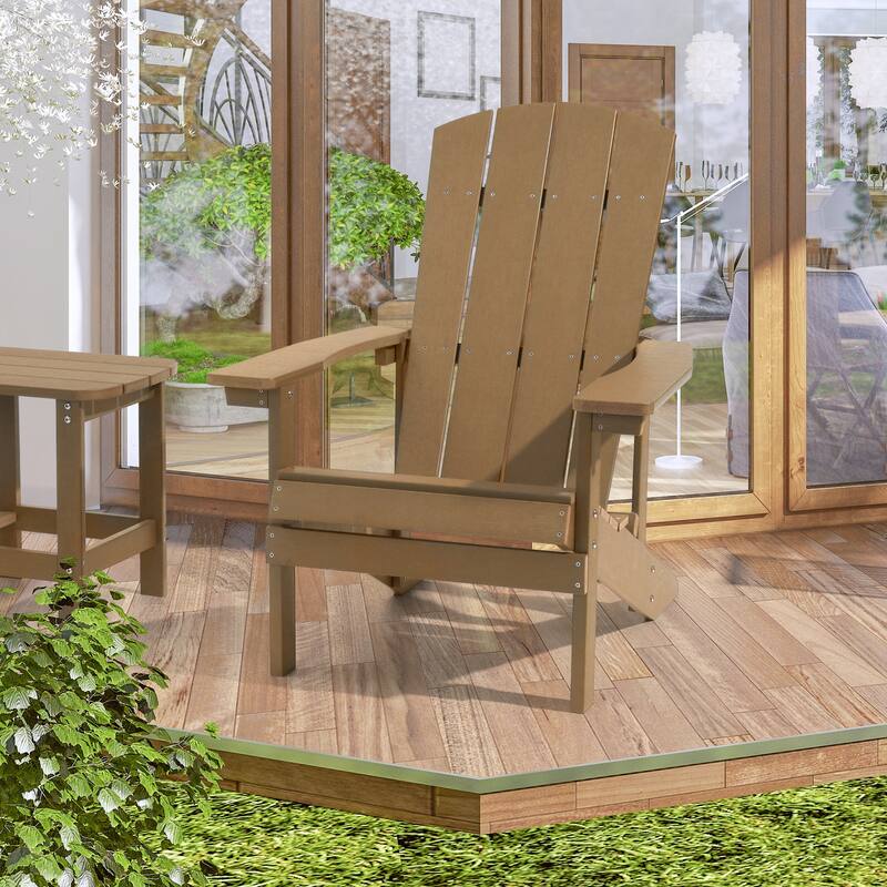 BONOSUKI Patio Adirondack Chair with Cupholder Weather Resistant Chair