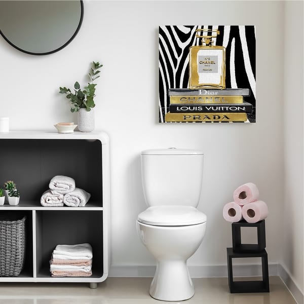Stupell Glam Fragrance Fashion Book Stack Black Zebra Print Canvas Wall Art  - Bed Bath & Beyond - 33076611
