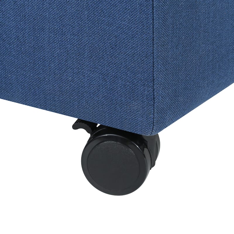 Adeco Square Storage Ottoman 17 inch Footstool