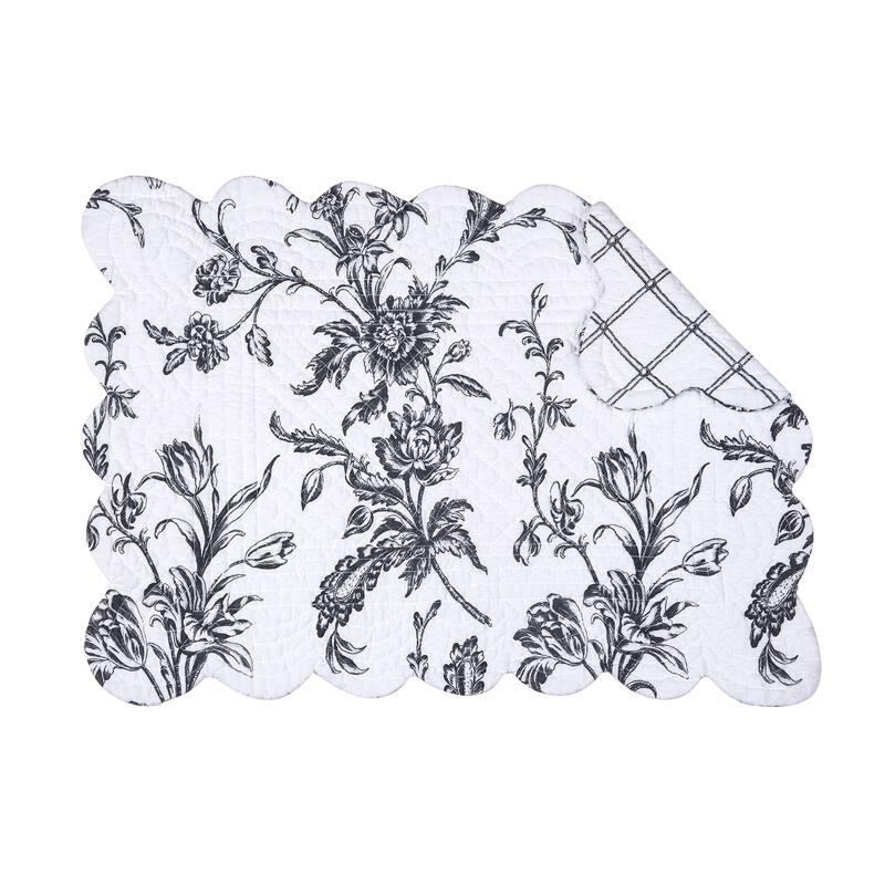Bleighton Black Quilted Placemat Set 6