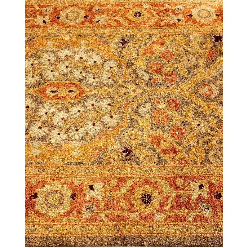 Overton Hand Knotted Wool Vintage Inspired Traditional Ottoman Green Runner Rug - 3' 1" x 22' 1"