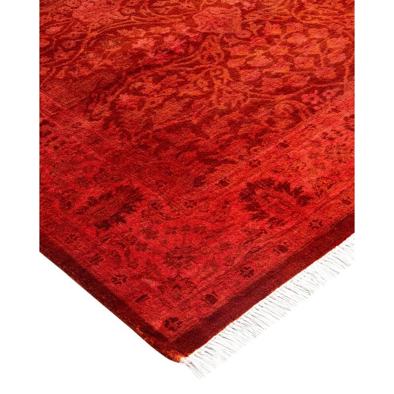 Contemporary Overdyed Wool Hand Knotted Runner - 3' 0" x 8' 3"