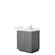Option Dark Gray, Gold Trim, White Quartz Top