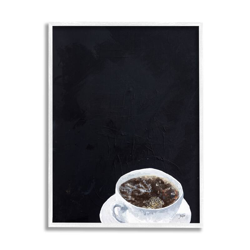 Stupell Contemporary Coffee Cup Saucer Breakfast Kitchen Drink Framed Wall Art, Design by Stacy Gresell - 16 x 20 - White