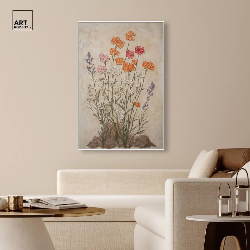 Sculpted Flora Frieze II Canvas by Art Remedy