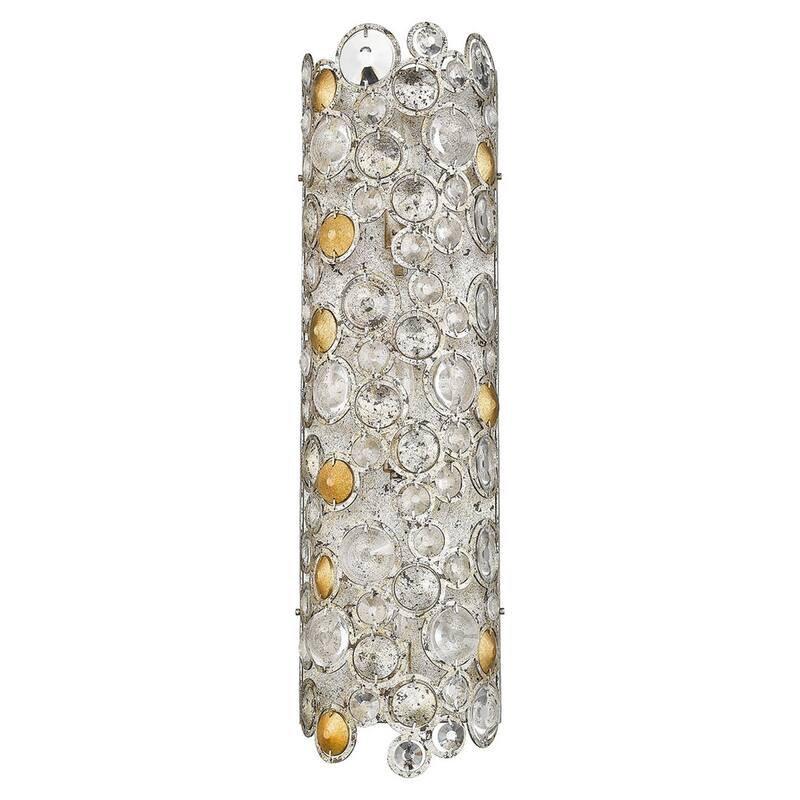 Modern Silver Flush Mount Sconce Light with Ambient 3-Light and Compatible with E12 LED Bulbs - 27”H x 7.5”W