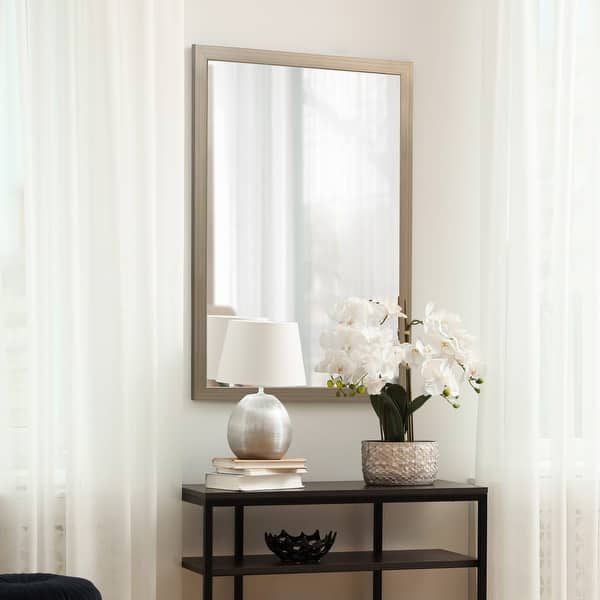 Meade Aged Nickel Framed Wall Mirror Bed Bath & Beyond 33896609