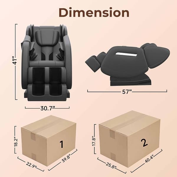 dimension image slide 4 of 5, Ukuowu Favor-MM350 heated Full Body Massage Chair with zero gravity mode and Bluetooth music player