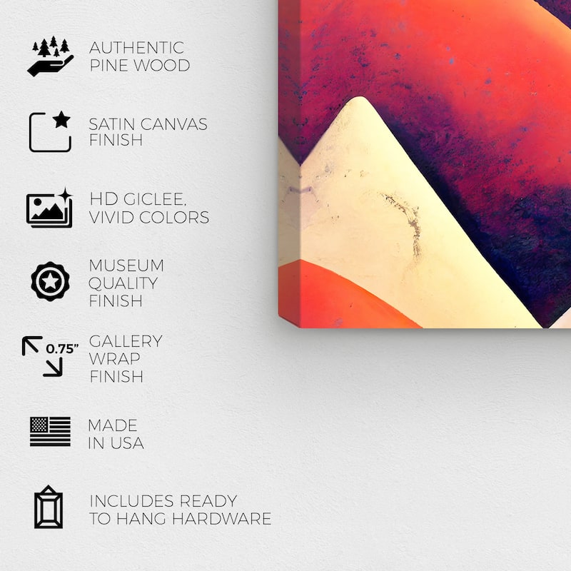 Wynwood Studio Canvas Nature and Landscape Colorful Hillside Orange and Modern & Contemporary Wall Art Canvas Print