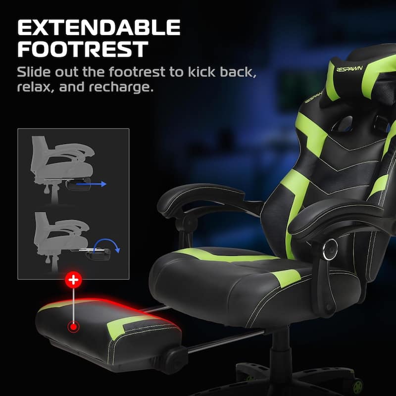 RESPAWN 110 Pro Gaming Chair - Gaming Chair with Footrest, Ergonomic Computer Desk Chair