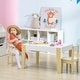 preview thumbnail 2 of 5, Qaba 3 Pcs Kids Table and Chair Set with Storage Under Tabletop, Activity Table and 2 Chairs, Kids Drawing Table