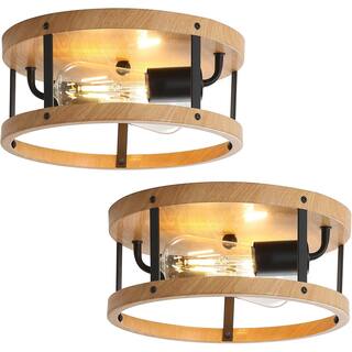 2-light kitchen light wood ceiling light metal hallway light