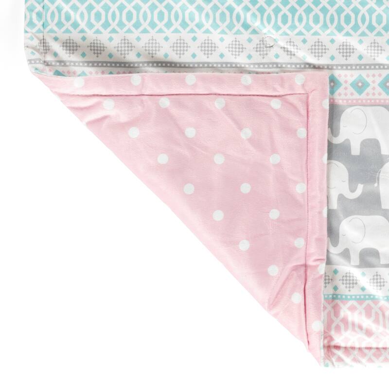 Lush Decor Elephant Stripe Reversible Soft & Plush Oversized Blanket - 50" x 36"