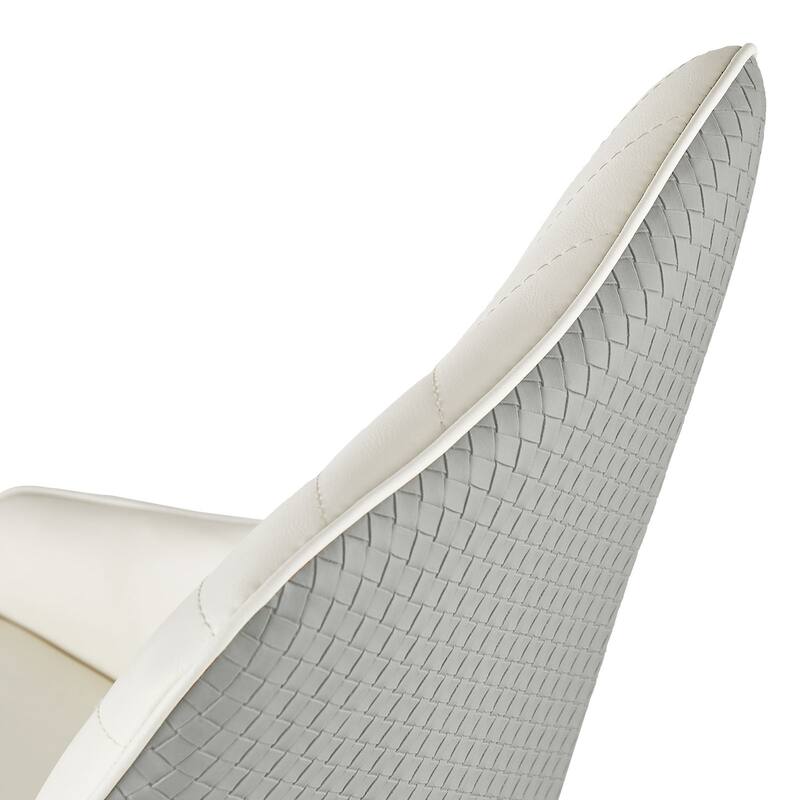 Faux Leather Upholstered Dining Chairs with Woven Back, Set of 2 - 18.11"W x 21.26"D x 36.61"H