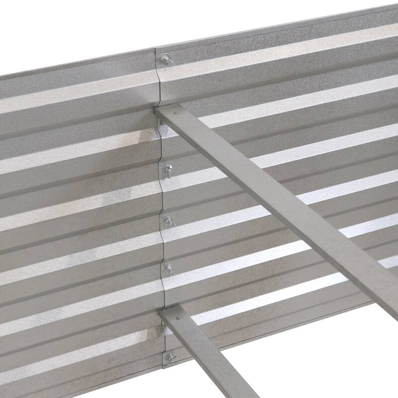 Sunnydaze Galvalume Steel Raised Garden Bed - 71" Rectangle