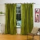 preview thumbnail 1 of 1, Olive Green Tie Top Sheer Sari Curtain / Drape / Panel - Piece Matching Lining 43 X 108 Inches (109 X 274 Cms)