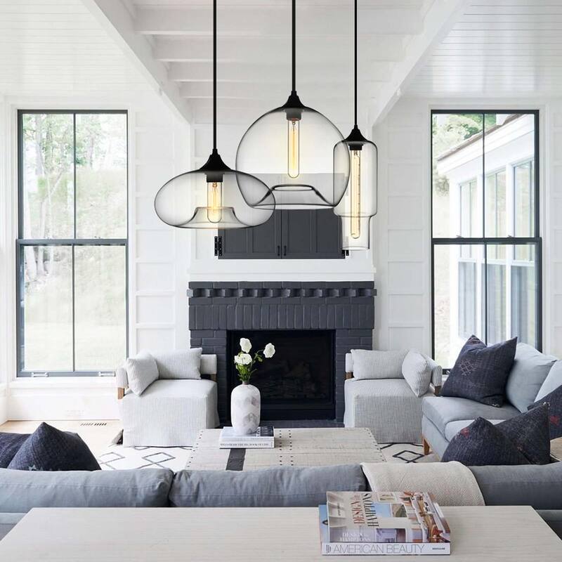 3-Light Modern Linear Cluster Clear Glass Globe Kitchen Island Pendant Light