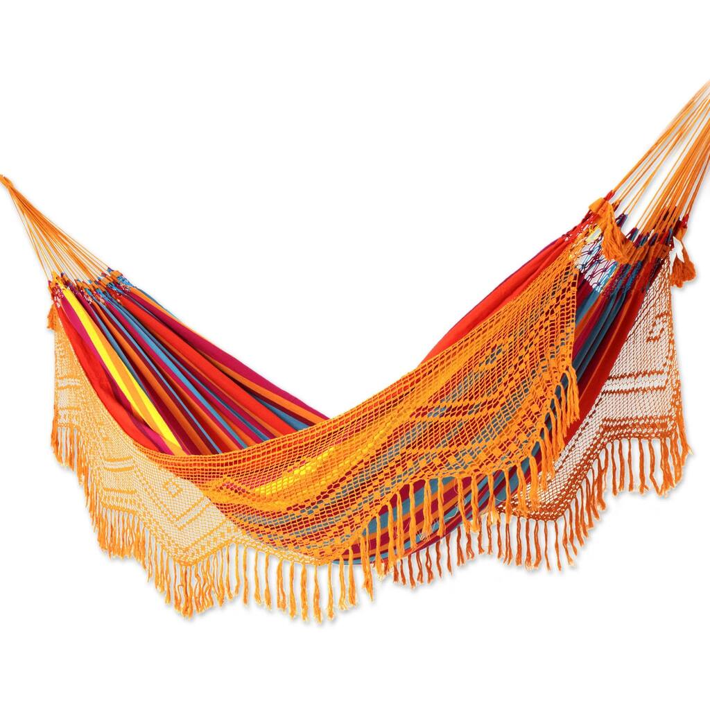 NOVICA Momi Handmade Cotton Double Hammock by Havenside Home