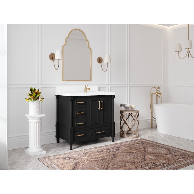 Willow Collections 36 in. W x 22 in. D Aberdeen Right Offset Sink Bathroom Vanity with Countertop