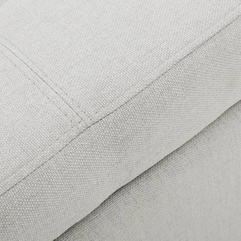 Light Grey Upholstered Storage Ottoman Bench for Bedroom & Entryway, 300lbs