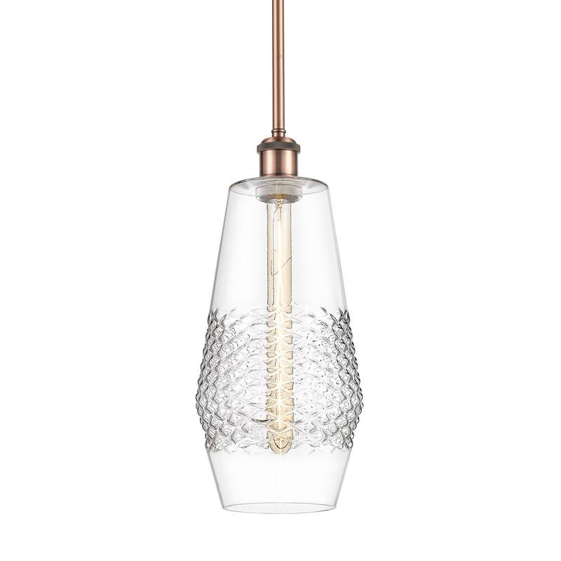 Innovations Lighting 516-1S-17-7 Windham Pendant Windham 7" Wide Mini - Antique Copper / Clear