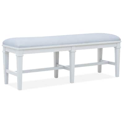 Magnussen Home Charleston White Dove Upholstered Bench - 54''W x 16''D x 19''H