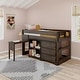 preview thumbnail 18 of 22, Max and Lily Farmhouse Twin Low Loft with Dresser, Bookcase and Desk Barnwood Brown