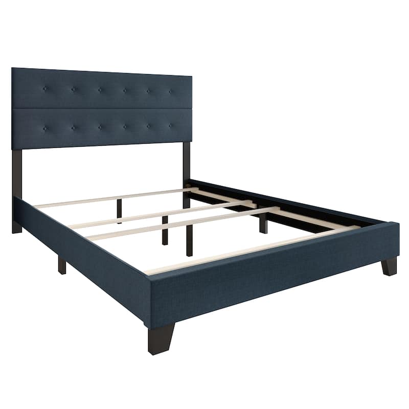 CraftPorch Luxury Button Tufted Upholstered Linen Bed