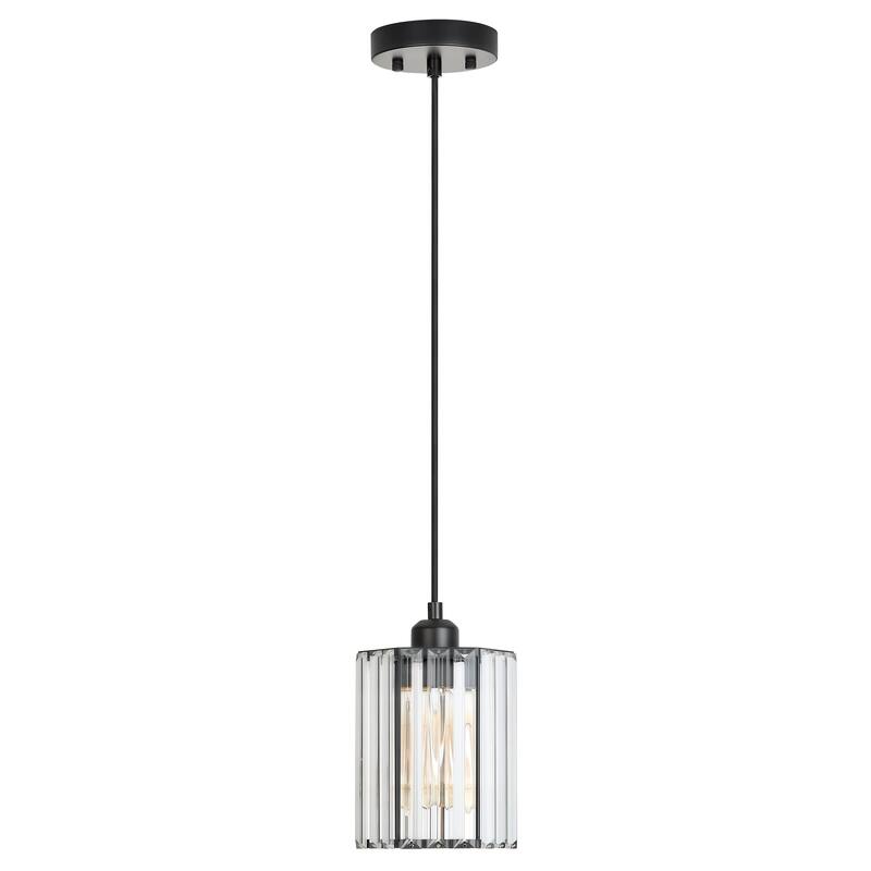 Starsky 1-Light Modern Minimalist Single Glass Pendant Light - Black