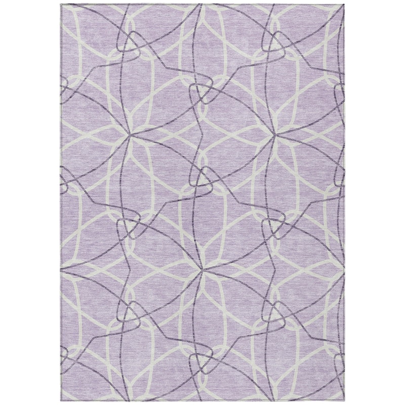 Machine Washable Indoor/ Outdoor Abstract Prism Chantille Rug