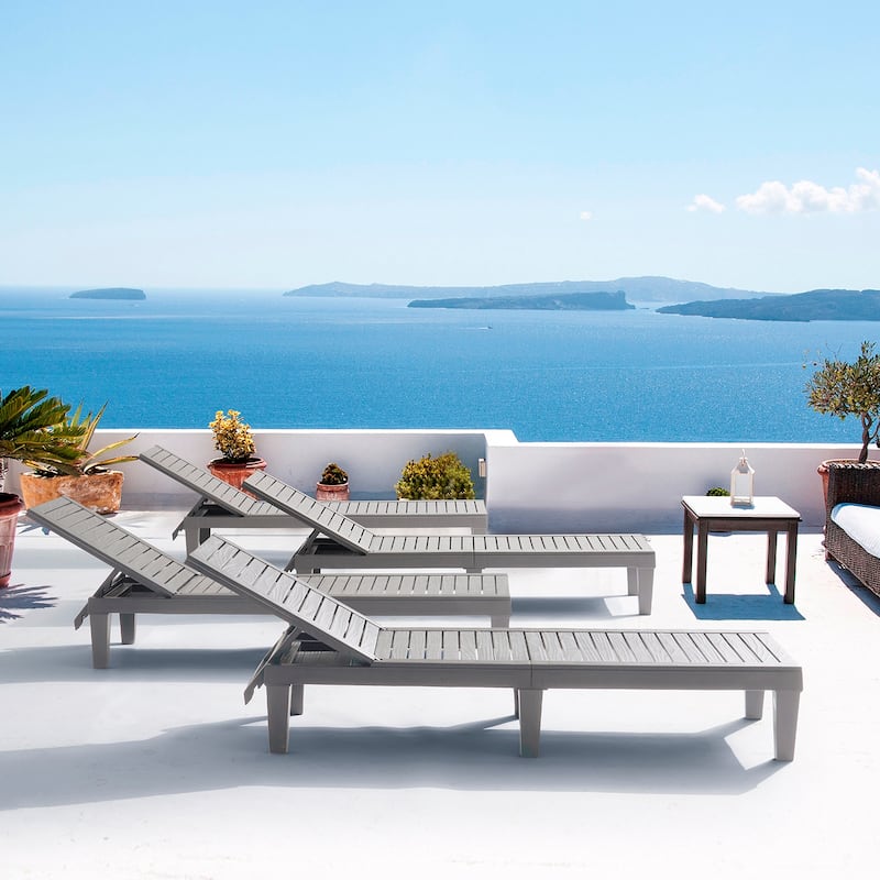 Empyrean Waterproof, Lightweight, and Adjustable Outdoor Chaise Lounge Chairs for Patio and Poolside - 74.5" x 22.8" x 11.2"