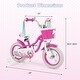 preview thumbnail 3 of 8, Gymax 12'' Kids Bike w/Training Wheels Hand Coaster Brakes Adjustable - Rose Red