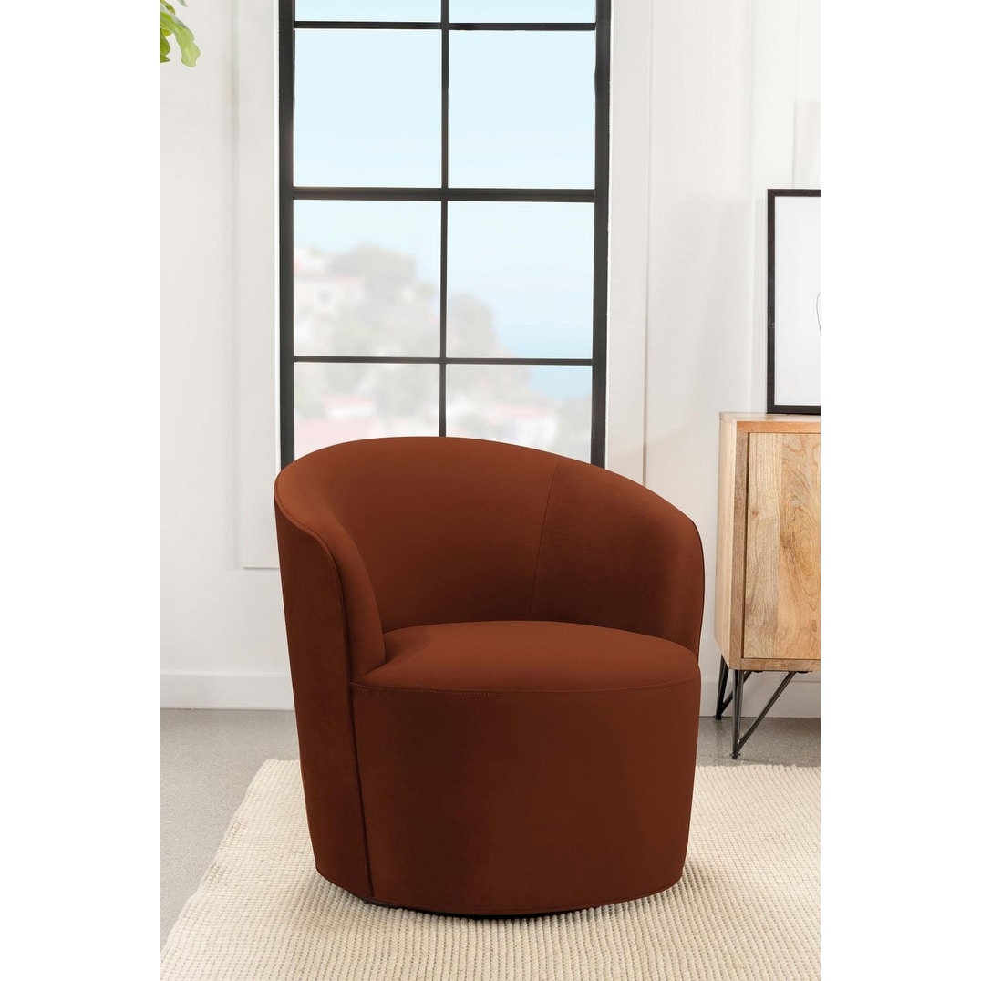 Coaster Furniture Joyce Upholstered Sloped Arms Swivel Chair 29.5Wx29.5Dx29.25H