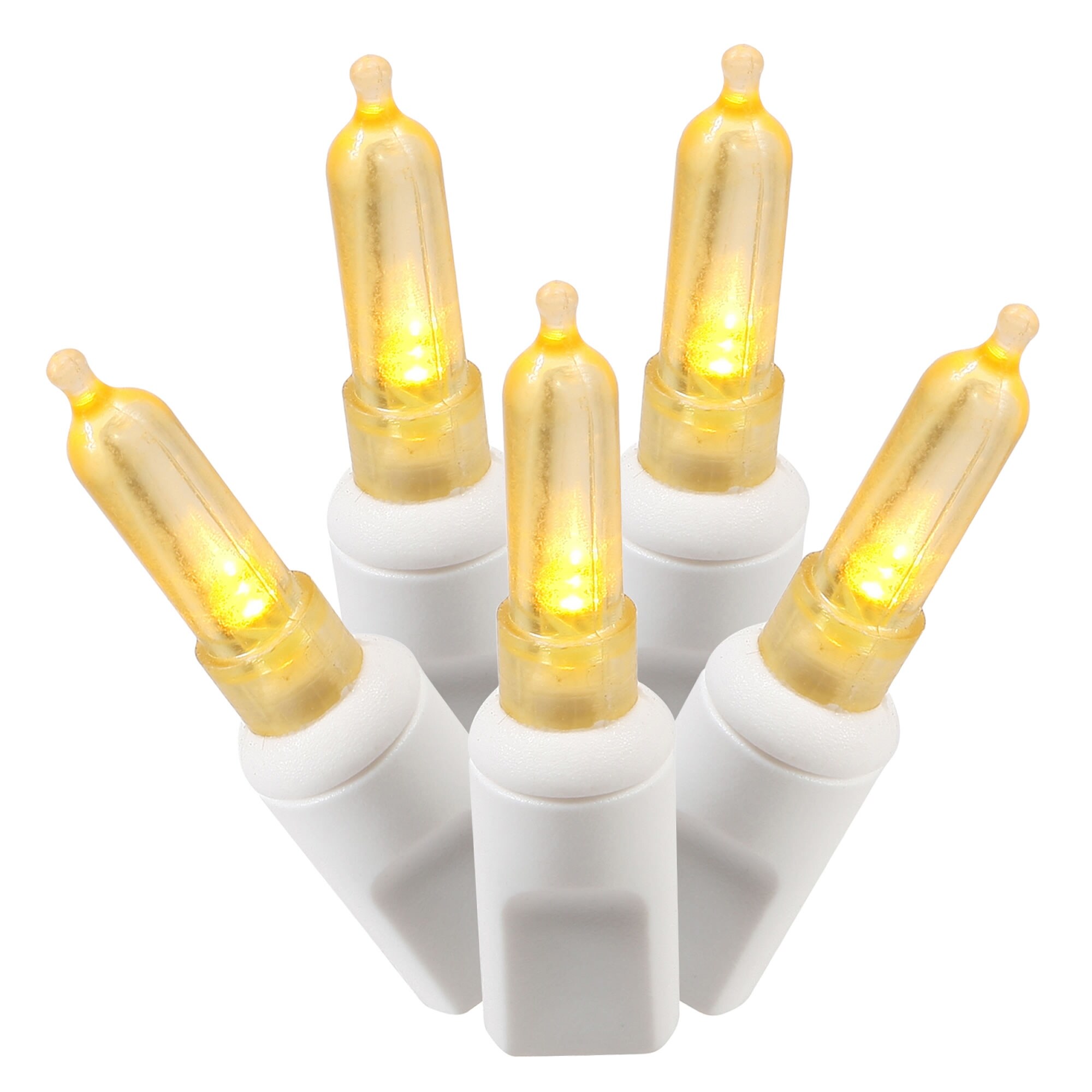 Vickerman 50 Yellow Italian LED on White Wire, 25' Christmas Single Mold Light Strand