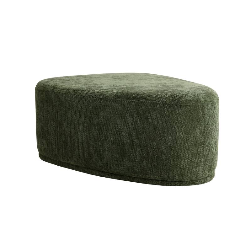 Leon 43" W Modern Oversized Chenille Triangular Cheese Ottoman
