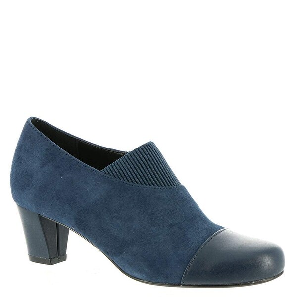 navy blue wide width heels