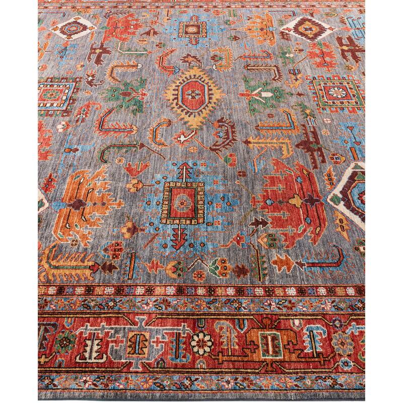 Serapi One-of-a-Kind Hand-Knotted Area Rug - Gray - 9' 3" x 11' 9"