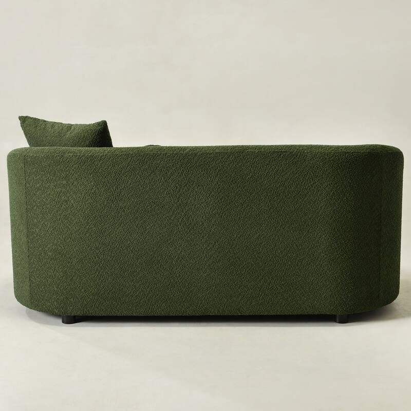 KINWELL 68" W Upholstered Sherpa Boucle Loveseat with 2 Pillows - 2-Seater
