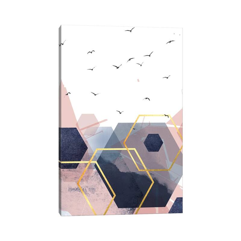 iCanvas "Abstract Navy Blush Gold II" by Urban Epiphany Canvas Print