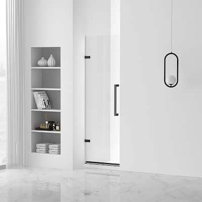 Fine Fixtures Hinged Clear Frameless Glass Shower Door Enclosure