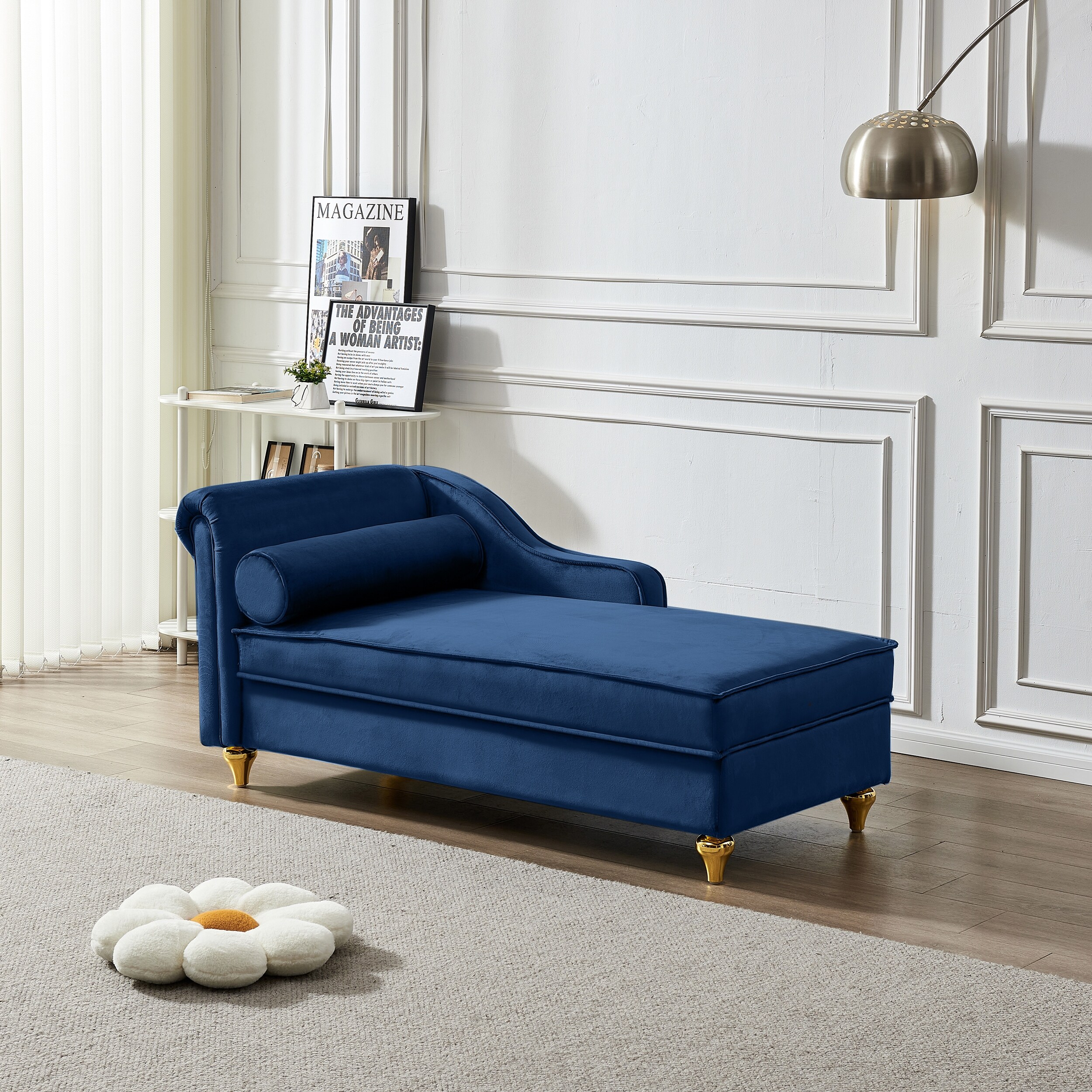 Modern Style Upholstered Sofa Chaise Storage Chaise Lounge Chair