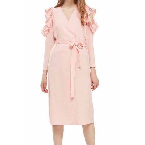 topshop pink wrap dress